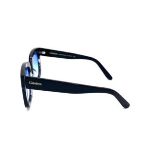 cataleya 695 1122 2 ocshop occhiale da sole donna, montatura in plastica celluloide color tartarugato blu e lente cobalto sfumato