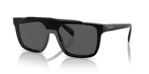EMPORIO ARMANI 4193 -occhiale da sole unisex montatura in plastica celluloide nera lente a mascherina Forma squadrata per tutti i tipi si viso, la lente a mascherina e il suo mood futuristico rende questo occhiale una vera icona della moda.
