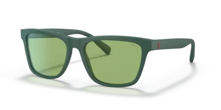Polo Ralph Lauren 4167 - occhiale da sole uomo montatura in plastica celluloide colore verde filtri verdi Forma wayfarer iniettata per un look sportivo e facile da indossare, Raccordo universale per la diversità di forme e dimensioni del viso.