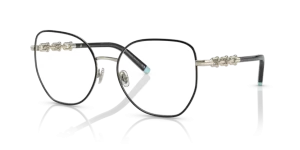 TIFFANY 1147 - occhiali da vista donna montatura in metallo Forma irregolare in metallo con iconici e riconoscibili terminali in acetato Tiffany Blue. Straordinarie maglie ad incastro lungo le aste che terminano con terminali in acetato